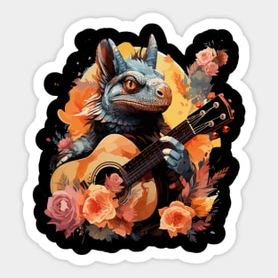 Iguana Playing Guitar Sticker